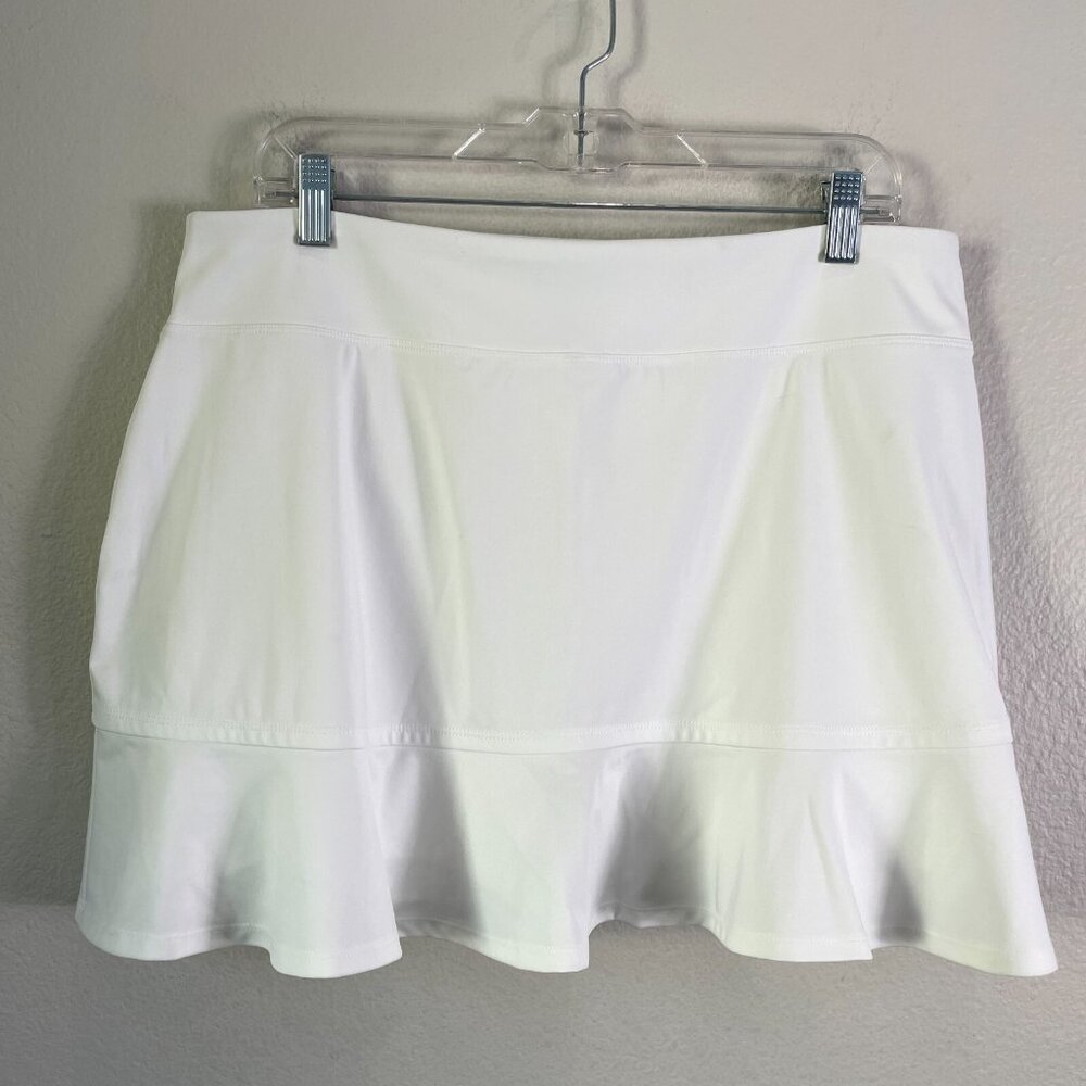Tommy‎ Bahama Womens XL White Golf Active Ruffle Hem Skort Skirt UPF 50